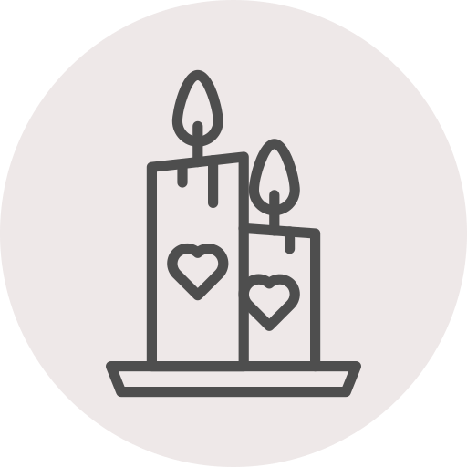 Ikon - To tente lys med hjerte